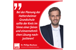 Dr. Philipp Neuhaus zur Bauplanung der neuen Hattersheimer Grundschule