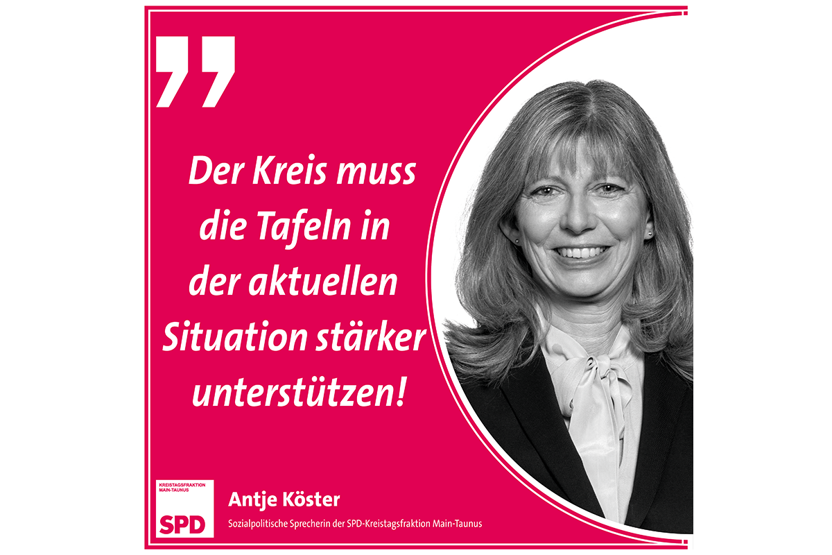 Antje Köster: Tafeln stärker unterstützen!