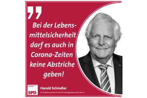 Harald Schindler: Keine Abstriche bei der Lebensmittelsicherheit!